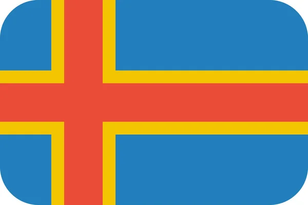 Флаг Плоской Иконки Аландских Островов Векторная Иллюстрация — стоковый вектор