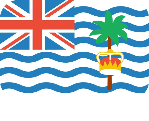 Vlag Van Brits Indische Oceaan Territorium Plat Pictogram Vector Illustratie — Stockvector