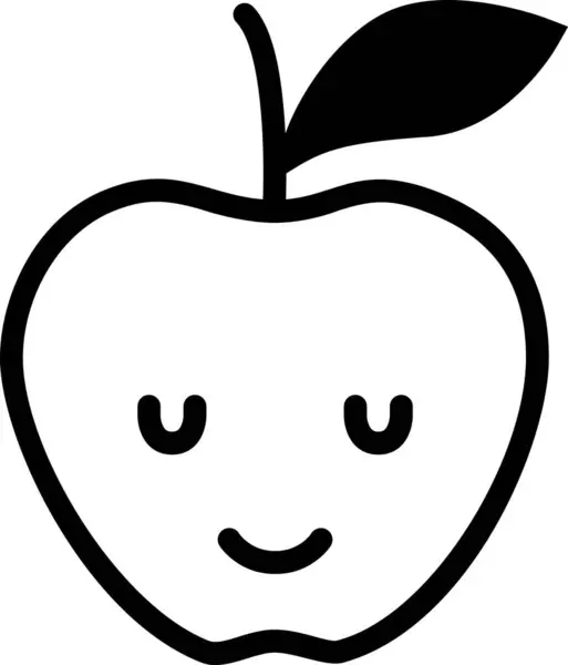 Pomme Expression Visage Emoticon Vecteur Heureux Visage Avatar — Image vectorielle