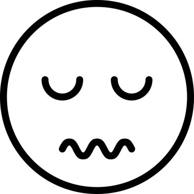 Beyaz arkaplanda izole edilmiş korkmuş yüz, vektör illüstrasyonu