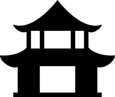 pagoda düz simgesi, vektör, illüstrasyon