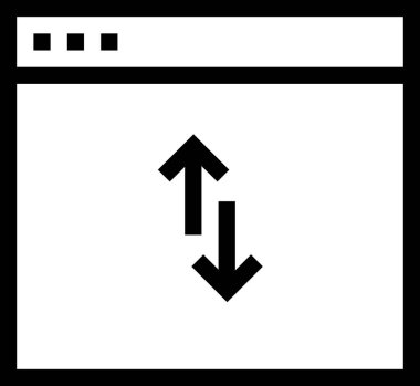 Beyaz arkaplanda izole edilmiş ok simgesi, vektör illüstrasyonu