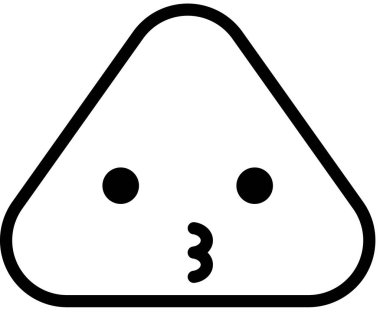 Öpüşme ifadesi yüz ifadesi vektör illüstrasyonu