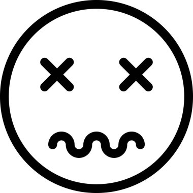 Beyaz arkaplanda izole edilmiş korkmuş yüz, vektör illüstrasyonu