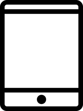 beyaz arkaplanda izole edilmiş tablet simgesi, vektör illüstrasyonu