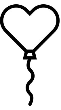 Sevgililer günü kalp simgesi, minimalist vektör illüstrasyonu