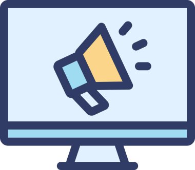 pazarlama simgesi, asgari vektör illüstrasyonu