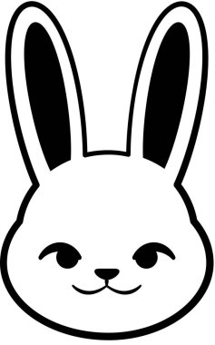 Tavşan gülümseyen ikon, vektör illüstrasyonu