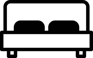 yatağın düz simgesi, vektör illüstrasyonu