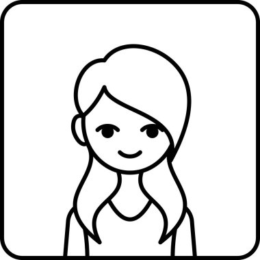 kız avatar simgesi, profil vektör çizimi