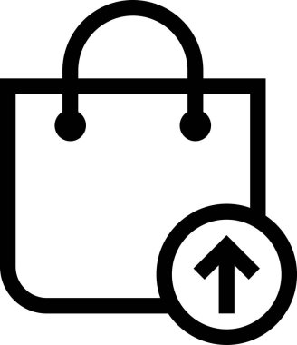 torba simgesi, minimalist vektör illüstrasyonu