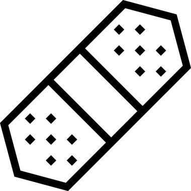 Beyaz arkaplanda izole edilmiş bandaj, vektör illüstrasyonu