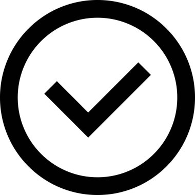 Kontrol imi düz simgesi, vektör illüstrasyonu