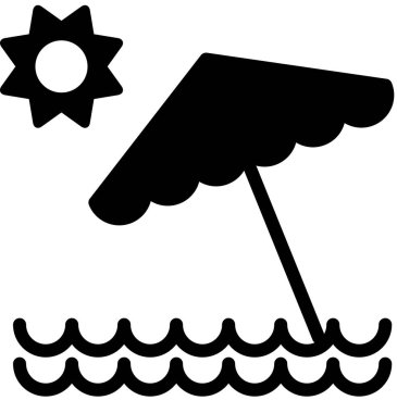 şemsiye, minimalist vektör illüstrasyonu