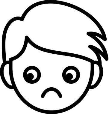 endişe avatarı, emoticon konsept vektör çizimi