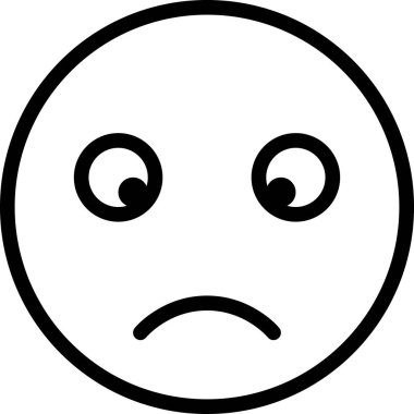 üzgün yüz avatarı, emoticon konsept vektör çizimi