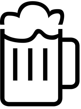 bira kupası simgesi, vektör illüstrasyonu