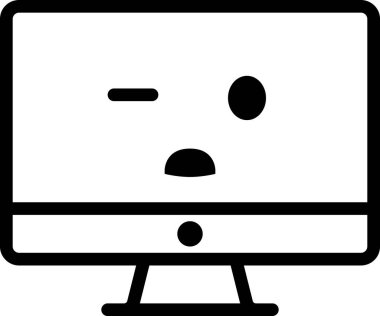 İfade yüz ifadesi duygu simgesi vektörü, masaüstü bilgisayarında donuk yüz avatarı