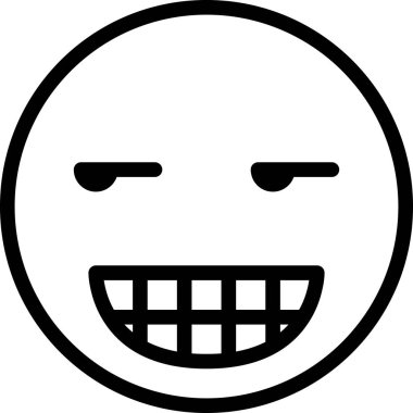 Beyaz arkaplanda sırıtış, vektör illüstrasyonu