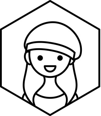 kız avatar simgesi, profil vektör çizimi
