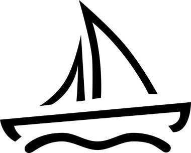 tekne simgesi beyaz arkaplanda izole edildi, vektör illüstrasyonu