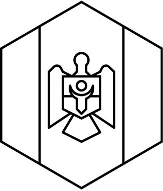 Moldova simgesi bayrağı, vektör illüstrasyonu