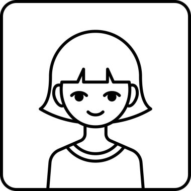 kız avatar simgesi, profil vektör çizimi
