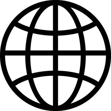 dünya küresel dünya simgesi, minimalist vektör illüstrasyonu