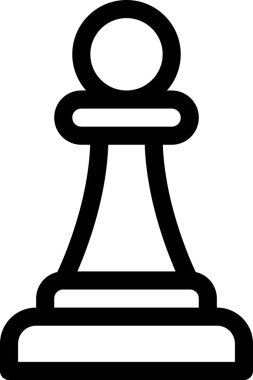 Piyon simgesi beyaz arkaplanda izole edildi, vektör çizimi