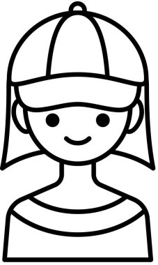 kız avatar simgesi, profil vektör çizimi