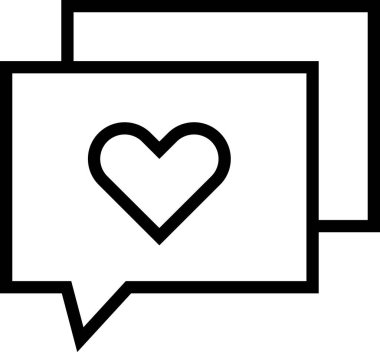 Sevgililer günü kalp simgesi, minimalist vektör illüstrasyonu