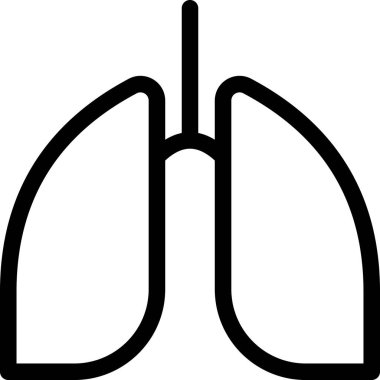 Akciğer simgesi beyaz arkaplanda izole edildi, vektör illüstrasyonu