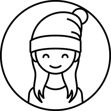 kız avatar simgesi, profil vektör çizimi