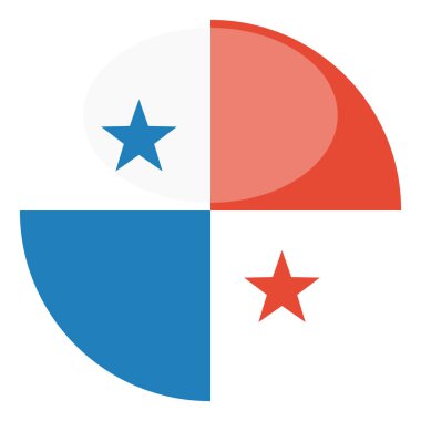 Panama bayrağı beyaz arkaplanda izole edildi, vektör illüstrasyonu