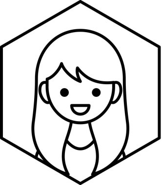 kız avatar simgesi, profil vektör çizimi