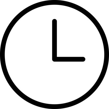 Beyaz arkaplanda izole edilmiş zaman simgesi, vektör illüstrasyonu