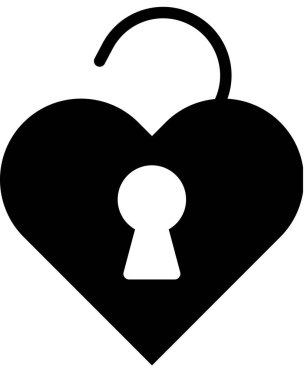 Sevgililer günü kalp simgesi, minimalist vektör illüstrasyonu