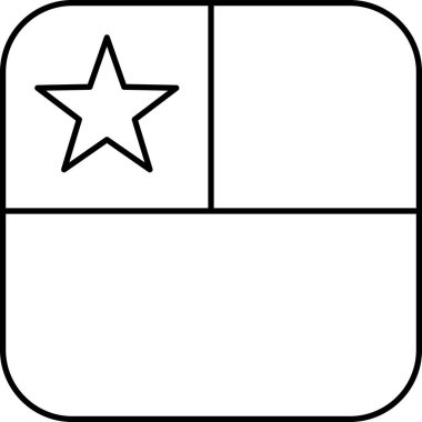 Şili düz simgesi bayrağı, vektör illüstrasyonu 