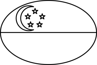 Singapur vektör illüstrasyonunun bayrağı