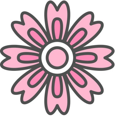 Papatya çiçeği süslemesinin vektör illüstrasyonu, çiçek çiçeği çiçeği sanatı