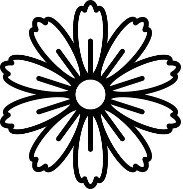 Papatya çiçeği süslemesinin vektör illüstrasyonu, çiçek çiçeği çiçeği sanatı