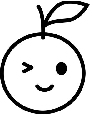 Yüz ifadesi duygu simgesi vektörü, gülen yüz avatarı, portakal meyvesi 