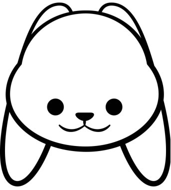 Tavşan gülümseyen ikon, vektör illüstrasyonu