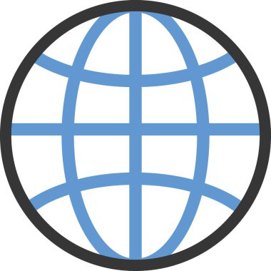 dünya küresel dünya simgesi, minimalist vektör illüstrasyonu