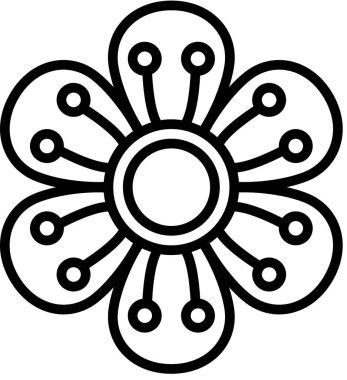 Sardunya kozmosu çiçeği, çiçek süslemesinin vektör çizimi, çiçek çiçeği çiçeği çiçeği sanatı.