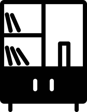 kitaplık düz simge, vektör illüstrasyonu  