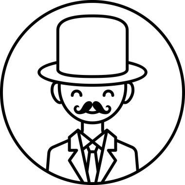 Erkek yüzü, çocuk avatar konsepti, insanlar gülümseme ikonu, minimalist vektör illüstrasyonu