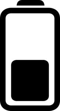 batarya simgesi beyaz arkaplanda izole edildi, vektör illüstrasyonu