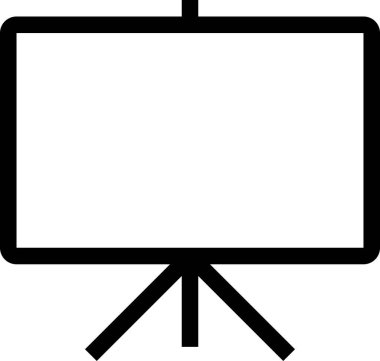 Beyaz arkaplanda izole edilmiş sunum simgesi, vektör illüstrasyonu