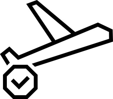 Uçak kalkış, minimalist vektör illüstrasyonu